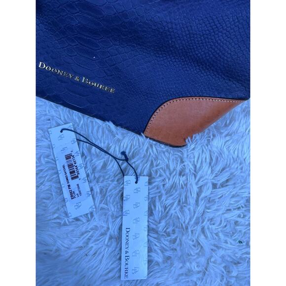 Dooney & Bourke Claremont Python Print Textured Tote Domed Satchel - Picture 9 of 16